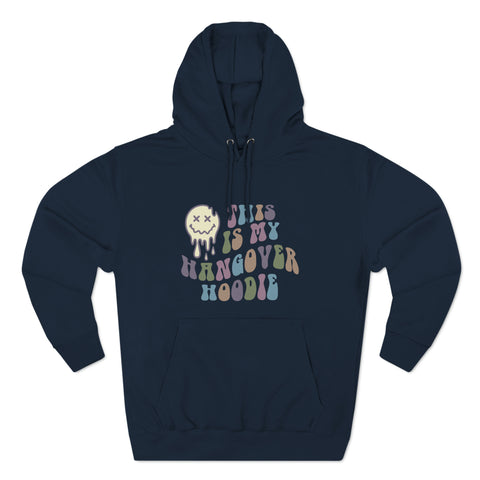 Hangover Hoodie with Emoji | Sweatshirt with Big Colorful Letters Navy Hoodie flexstoryhoodies Flex Story Your Story Matters