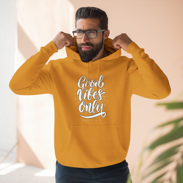 Hoodie Sweatshirt Style Jacket for Streetwear Fashion Casual Outfits with Urban Aesthetics Basic Style Clothing and Good Vbes Quote Words Mens and Womens Mustard Hoodie with Graphics by Flex Story Streetwear Brand flexstoryhoodies