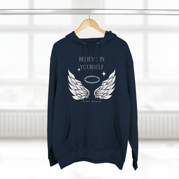 Angel Wings Hoodie | Believe in Yourself - Inspirational Hoodie | Cozy Sweatshirt Navy Hoodie flexstoryhoodies Flex Story Your Story Matters