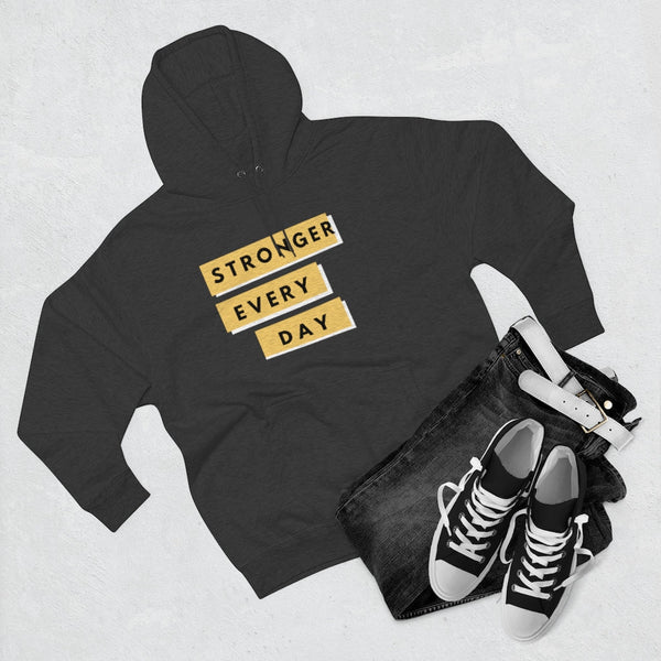 Sweatshirt Pullover Hoodie for Casual Streetwear Outfit Urban Fashion Fitness Inspired Gym Style Basic Clothing Motivational Aesthetic Look with Quote About Strength Mens and Womens Hoodie with Graphics by Flex Story Streetwear Brand flexstoryhoodies