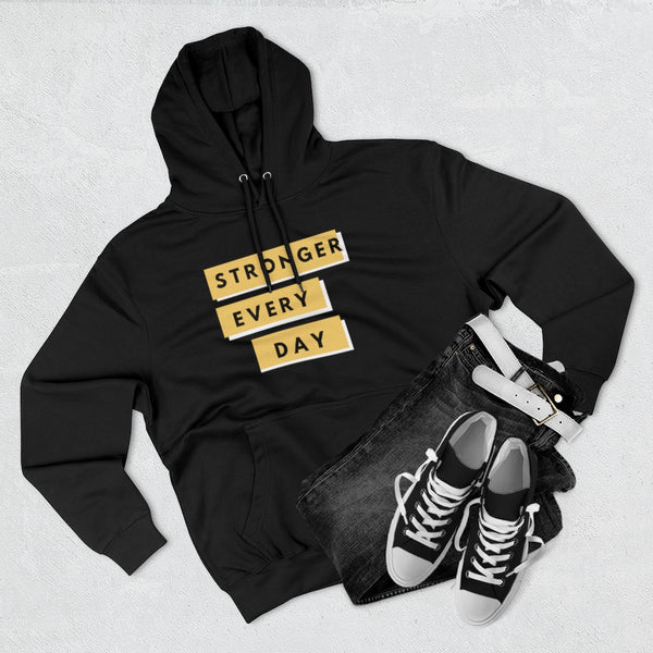 Sweatshirt Pullover Hoodie for Casual Streetwear Outfit Urban Fashion Fitness Inspired Gym Style Basic Clothing Motivational Aesthetic Look with Quote About Strength Mens and Womens Hoodie with Graphics by Flex Story Streetwear Brand flexstoryhoodies