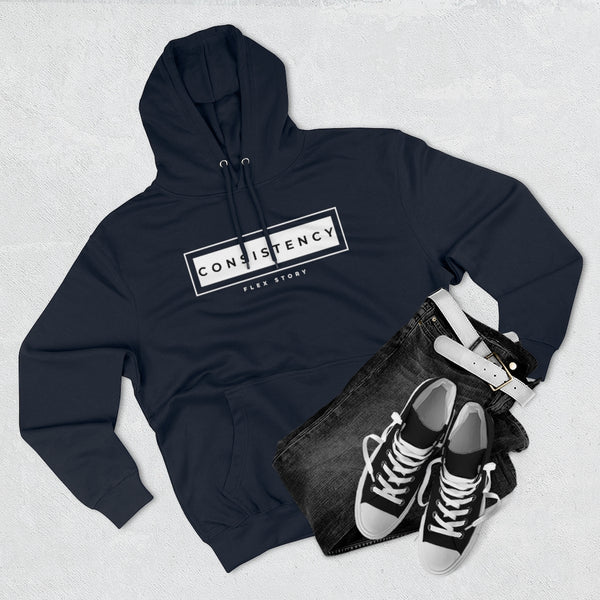 Sweatshirt Pullover Hoodie for Sweatshirt Outfit Streetwear Fashion Casual Style Basic Clothing Wear with Urban Aesthetics Fitness Motivation Quote Inspiring Consistency Mens and Womens Hoodie with Graphics by Flex Story Streetwear Brand flexstoryhoodies