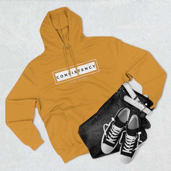Sweatshirt Pullover Hoodie for Sweatshirt Outfit Streetwear Fashion Casual Style Basic Clothing Wear with Urban Aesthetics Fitness Motivation Quote Inspiring Consistency Mens and Womens Hoodie with Graphics by Flex Story Streetwear Brand flexstoryhoodies