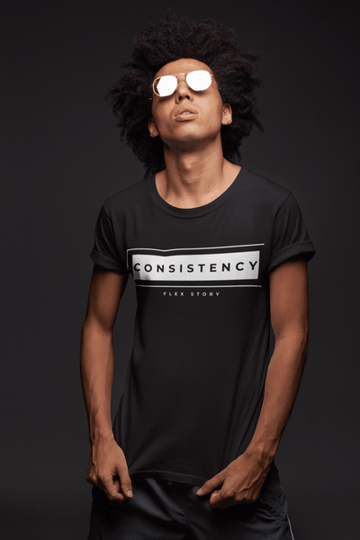 Fitness Theme Tee | Gym Lover Gift Idea | Consistency T-Shirt Mens and Womens Shirts with Graphics by Flex Story Streetwear Brand flexstoryhoodies