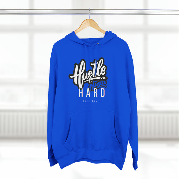 Hustler Hard Hoodie | Sweatshirt with a Meaning for a Streetwear Outfit Royal Blue Hoodie flexstoryhoodies Flex Story Your Story Matters