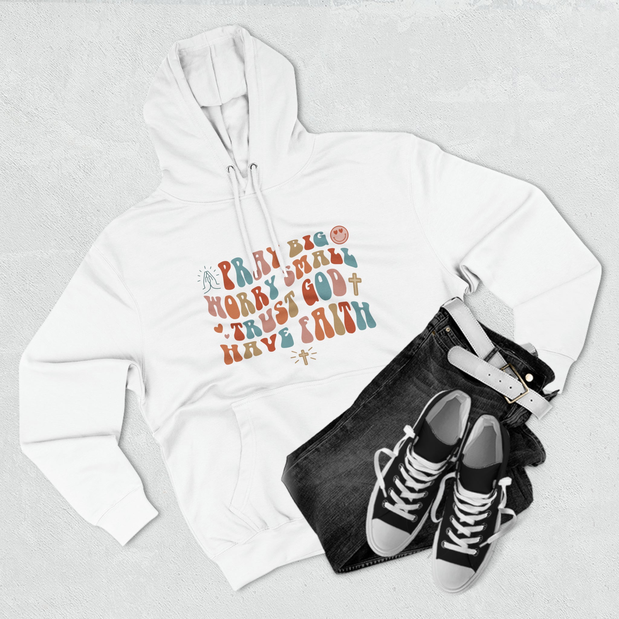 Inspirational Hoodie & Cute Colorful Letters Sweatshirt | Pray Apparel Gift Idea White Hoodie flexstoryhoodies Flex Story Your Story Matters
