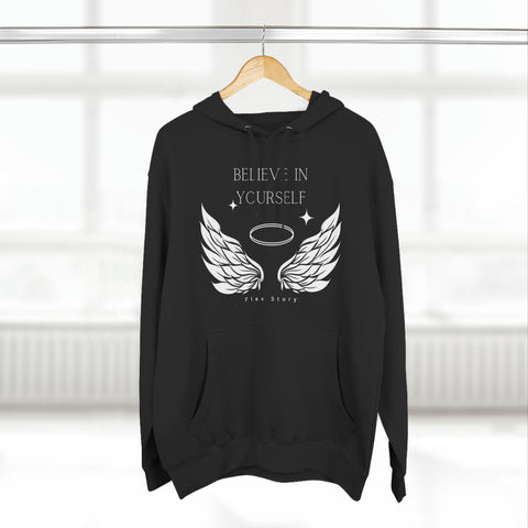 Angel Wings Hoodie | Believe in Yourself - Inspirational Hoodie | Cozy Sweatshirt Black Hoodie flexstoryhoodies Flex Story Your Story Matters