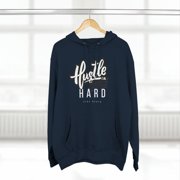 Hustler Hard Hoodie | Sweatshirt with a Meaning for a Streetwear Outfit Navy Hoodie flexstoryhoodies Flex Story Your Story Matters