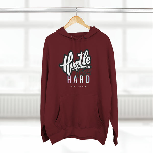 Hustler Hard Hoodie | Sweatshirt with a Meaning for a Streetwear Outfit Burgundy Hoodie flexstoryhoodies Flex Story Your Story Matters