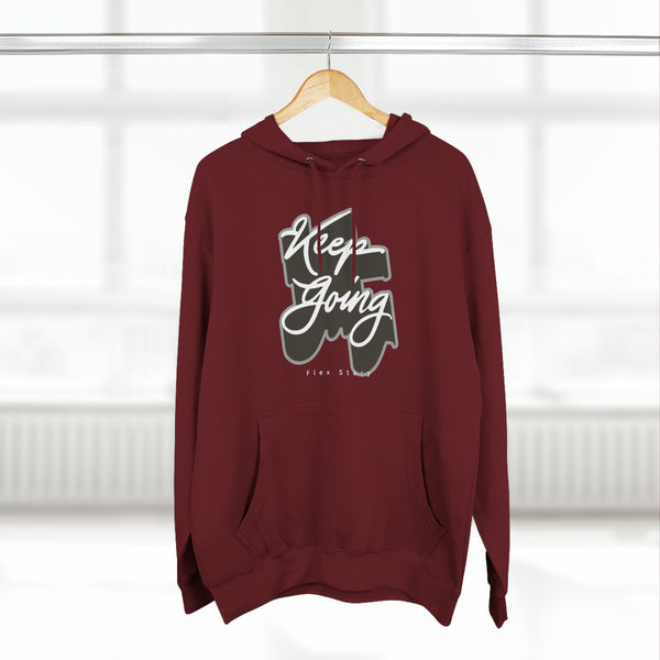 Motivational Hoodie | Sweatshirt For Streetwear Outfit - Keep Going Hoodie with a Meaning Burgundy Hoodie flexstoryhoodies Flex Story Your Story Matters
