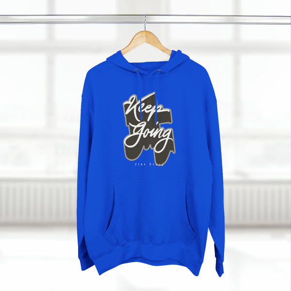 Motivational Hoodie | Sweatshirt For Streetwear Outfit - Keep Going Hoodie with a Meaning Royal Blue Hoodie flexstoryhoodies Flex Story Your Story Matters