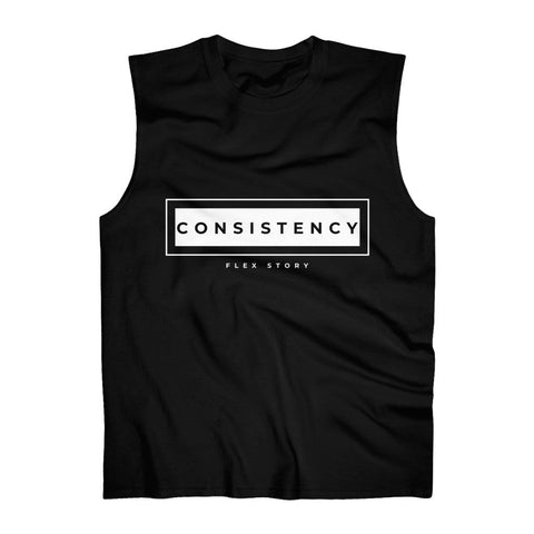 "Consistency" Men's Ultra Cotton Sleeveless Tank Mens and Womens Black Tank Top with Graphics by Flex Story Streetwear Brand flexstoryhoodies