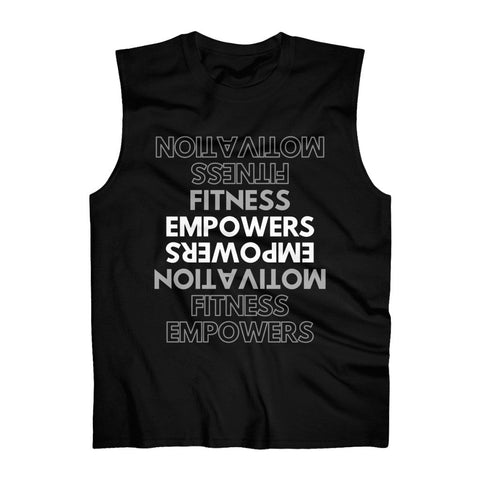 "Fitness Empowers" Men's Ultra Cotton Sleeveless Tank Mens and Womens Black Tank Top with Graphics by Flex Story Streetwear Brand flexstoryhoodies