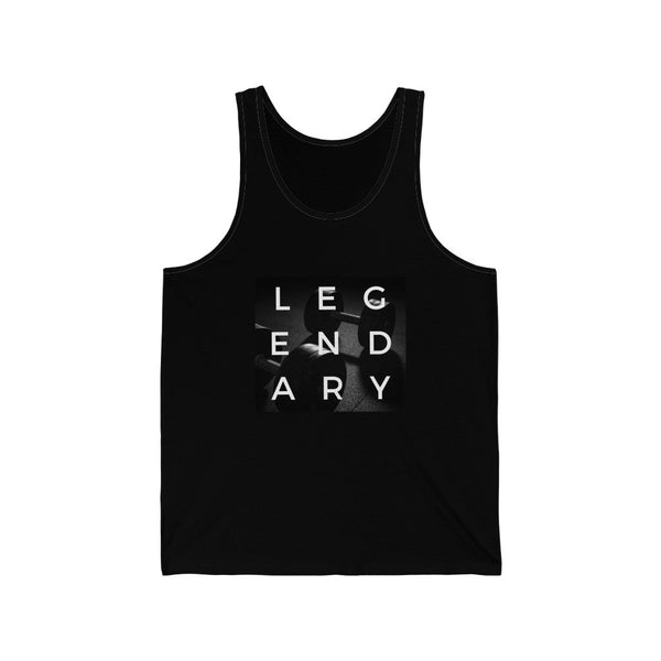 Legendary Fitness Tank Top | Legendary Gym Tank Top | Unisex Mens and Womens Black Tank Top with Graphics by Flex Story Streetwear Brand flexstoryhoodies