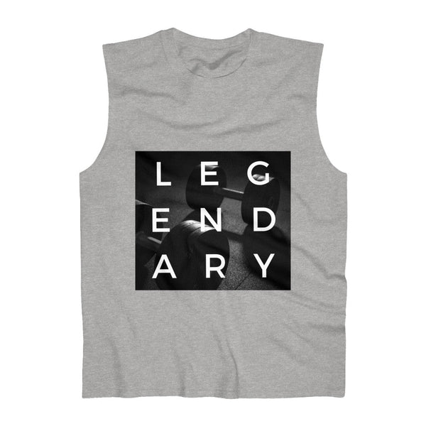 "Legendary" Men's Ultra Cotton Sleeveless Tank Mens and Womens Sport Grey Tank Top with Graphics by Flex Story Streetwear Brand flexstoryhoodies