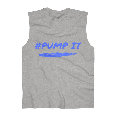 "Pump It" Men's Ultra Cotton Sleeveless Tank Mens and Womens Sport Grey Tank Top with Graphics by Flex Story Streetwear Brand flexstoryhoodies