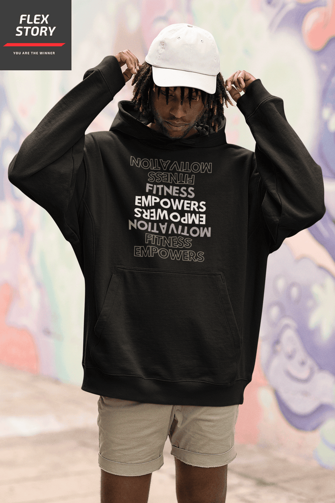 Flex Story Sporty Graphic Hoodie Cool Sweatshirt for Men s Women s Streetwear Black L