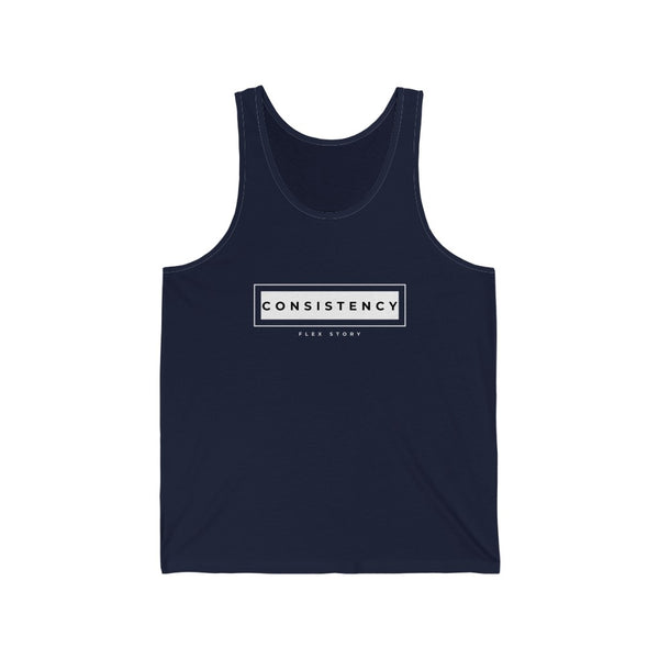 Consistency Fitness Tank Top | Consistency Quote Gym Tank Top | Motivational Navy Tank Top flexstoryhoodies Flex Story Your Story Matters