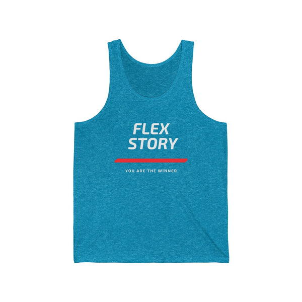 Flex Story Unisex Fitness Tank Top | Flex Story Gym Tank Top | Fitness Black Top Aqua TriBlend Tank Top flexstoryhoodies Flex Story Your Story Matters