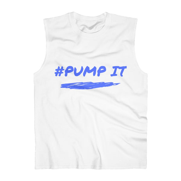 "Pump It" Men's Ultra Cotton Sleeveless Tank White Tank Top flexstoryhoodies Flex Story Your Story Matters