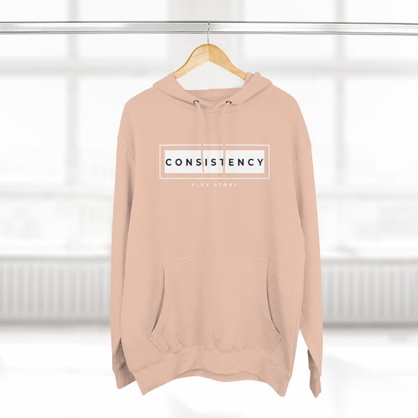 Sweatshirt Pullover Hoodie for Sweatshirt Outfit Streetwear Fashion Casual Style Basic Clothing Wear with Urban Aesthetics Fitness Motivation Quote Inspiring Consistency Mens and Womens Hoodie with Graphics by Flex Story Streetwear Brand flexstoryhoodies