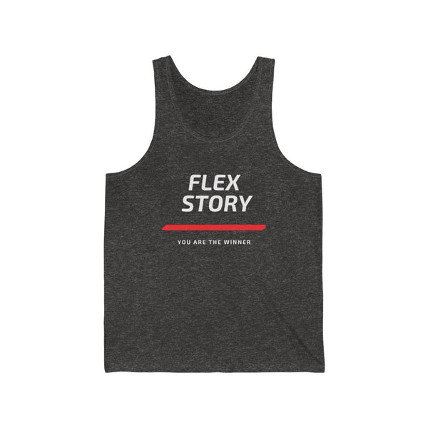 Flex Story Unisex Fitness Tank Top | Flex Story Gym Tank Top | Fitness Black Top Charcoal Black TriBlend Tank Top flexstoryhoodies Flex Story Your Story Matters