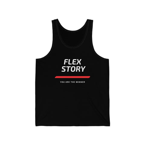 Flex Story Unisex Fitness Tank Top | Flex Story Gym Tank Top | Fitness Black Top Black Tank Top flexstoryhoodies Flex Story Your Story Matters