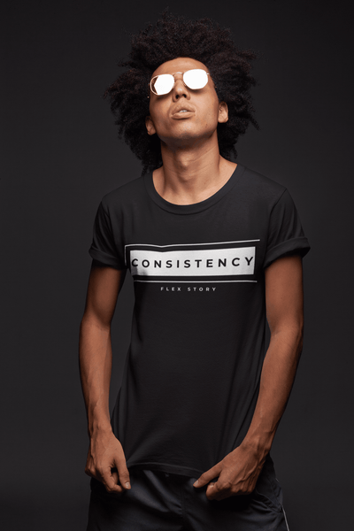 Fitness Theme Tee | Gym Lover Gift Idea | Consistency T-Shirt Shirts flexstoryhoodies Flex Story Your Story Matters