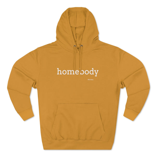 Homebody Hoodie | Cozy Sweatshirt for Home - Print Front & Back Mustard Hoodie flexstoryhoodies Flex Story Your Story Matters